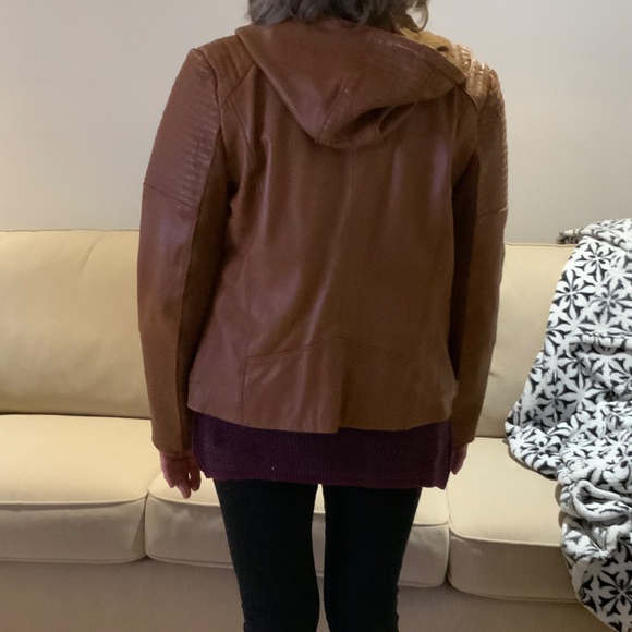 Michael Kors Hooded Leather Jacket - Picture 11 of 13